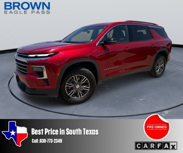 2025 Chevrolet Traverse LT in Radiant Red Tintcoat — front three-quarter view