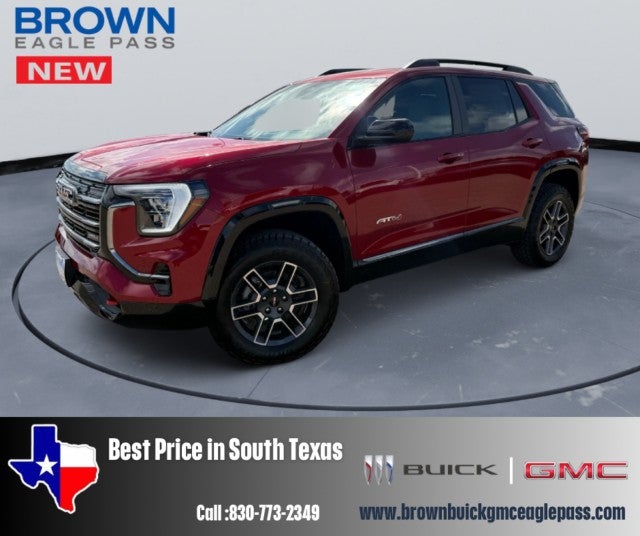 2027 GMC Terrain AWD AT4 in Volcanic Red Tintcoat — front three-quarter view