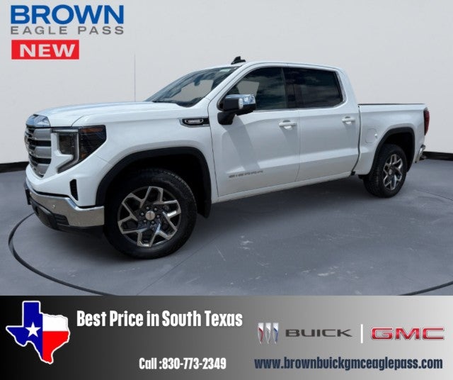 2026 GMC Sierra 1500 SLE in Summit White — front three-quarter view